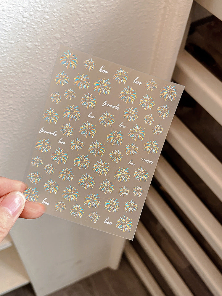 Wholesale Fireworks bloom nail art stickers